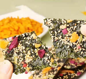 Baked Fruit &amp; <strong>Veggie</strong> Seaweed Crackers | Crunchy Nori Chips with Visible Vegetables | Non-<strong>Fried</strong> Healthy Snack - Product Image 3