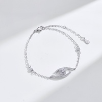 Bracelet en argent pur série S925 avec zircon blanc Design Devil's Eye Accessoire de mode de niche pour cadeau ou fête