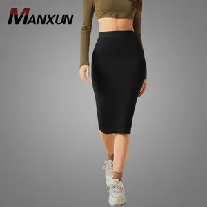 MX 2021 Cô Gái Giản Dị Váy Hot Sale Đen Slim Váy Phổ Biến Quấn Hip Dress Cho Phụ Nữ