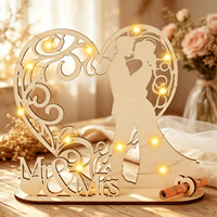 Cadeau de mariage en bois avec lumières féériques, cadeau en forme de cœur pour les jeunes mariés, cadeau de mariage décoratif
