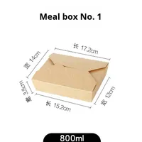 Boîte à bento jetable en papier kraft recyclable avec poignée, logo personnalisé estampé, pour plats à emporter, collations, repas, poulet frit, œufs