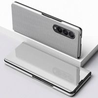 Béquille pliante couverture de téléphone Tpu coque de téléphone miroir Pc pour Samsung Z Fold 4 luxe antichoc Saiboro Sublimation blanc 6 couleurs