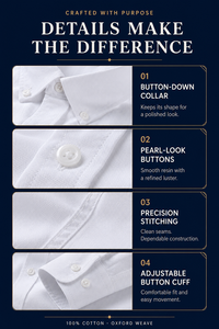 Chemise Homme en Coton Oxford 100% Vente en Gros, Chemise à Boutons à Manches Longues Coupe Classique Multicolore Personnalisable OEM - Product Image 3