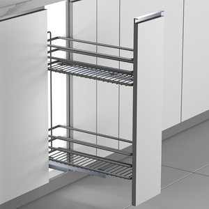 Cesta de Almacenamiento de Alambre de Hierro de 2 Niveles con Diseño Moderno, Accesorios de Hardware para Gabinetes Empotrados, Organización Extraíble para Gabinetes de Cocina 0 - Product Image 3