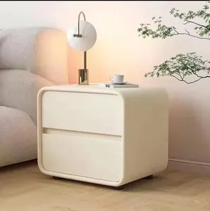 Fabrika kaynağı modern lüks stil komidin yatak odası mobilyası başucu masa ahşap komodinler