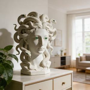Scultura in Resina del Busto di Medusa - Decorazione di Alta Gamma per la Casa Ispirata alla <span class=keywords><strong>Mitologia</strong></span> <span class=keywords><strong>Greca</strong></span>, Scultura Personalizzata Bozhi Art - Product Image 2