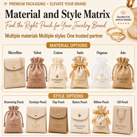 Pochette en velours à cordon pour petits bijoux, en suède et flanelle, avec logo personnalisé imprimé à l'or, fabrication OEM ODM, faible MOQ