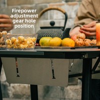Barbecue au charbon de bois IGT pour camping en plein air, module accessoire de 15 unités, taille étendue, équipement de cuisson pliable