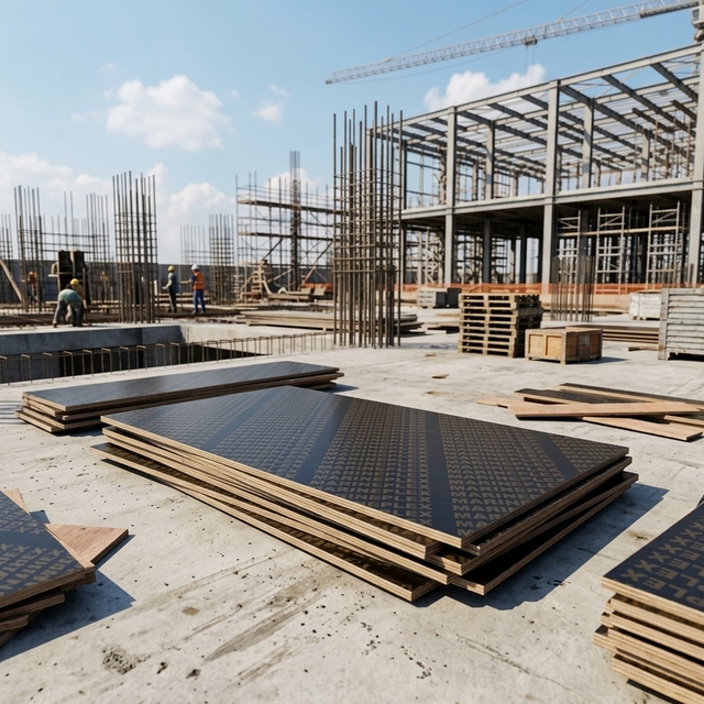 High-Strength 18mm Melamine Glue Black Film Faced First-Class E2 Formaldehyde Plywood-Waterproof Poplar Core Shuttering Plywood