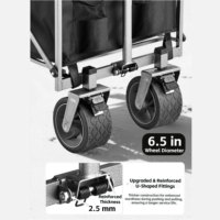 Remorque utilitaire de haute qualité Liveer, chariot pliable à quatre roues, imperméable et réglable, pour le camping, la plage et les activités de plein air