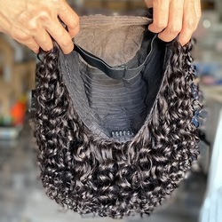 <span class=keywords><strong>Afro</strong></span> Styles parrucche capelli umani corti trasparenti varie onde d'acqua brasiliane pizzo dritto profondo crespo biondo Medium - Product Image 6