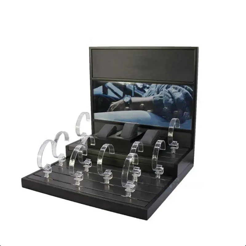 Transparent Acrylic Counter Top Watch Display Cabinet With Lock