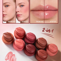 Baume 2-en-1 Lèvres et Joues Marque Blanche – Hydratant Longue Durée, Haute Pigmentation, Végan, Non Testé sur les Animaux – Crème Fard à Joues et Rouge à Lèvres