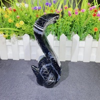 Serpientes de cristal curativo natural talladas a mano serpiente de ágata de rayas negras tallada para Decoración