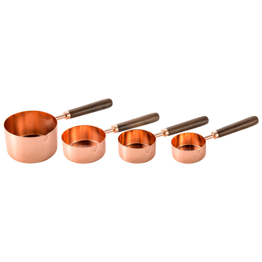 4-piece measuring cup set of Rose gold (Walnut)