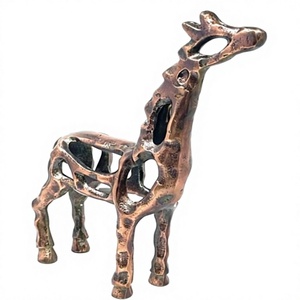 Copper Giraffe Sculpture Handmade Metal Animal Figure Artistic <b>Decor</b> for Living Room Tabletop Display - Product Image 1