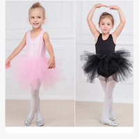 L005 Justaucorps de ballet à manches longues pour filles, jupe en tulle rose, robe de gymnastique et de danse pour enfants, tenue de performance sur scène