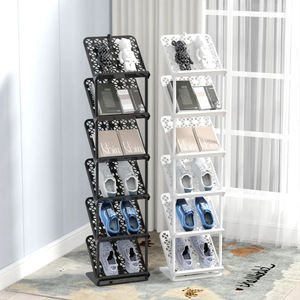 Benutzer definiertes Logo Faltbarer Schuh regal Organizer Tragbar 2/3/4/5/6 Klappbarer Schuh regal Aufbewahrung Abnehmbares funktionelles Design Rechteck - Product Image 2