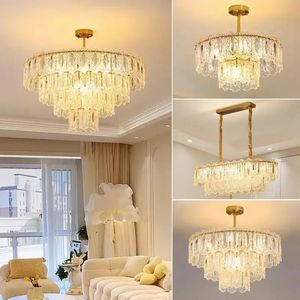 Lustre en verre de style français pour salon, style post-moderne américain, simple, luxe léger, salle à manger, chambre à coucher, luminaire de <span class=keywords><strong>plafond</strong></span> en cristal - Product Image 1