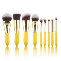 Ensemble de 9 pinceaux de maquillage pour la taille, kit complet d'outils de maquillage pour débutants, pinceaux à poils doux de différents types, tous inclus