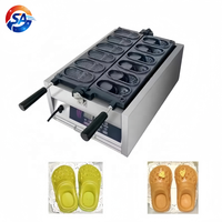 Machine à gaufres professionnelle en acier inoxydable 304, antiadhésive, en forme de chaussures, pour snacks de rue