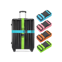 Sangle de bagage réglable écologique personnalisée avec boucle en plastique, ceinture de valise, sangle de fixation pour l'emballage en voyage
