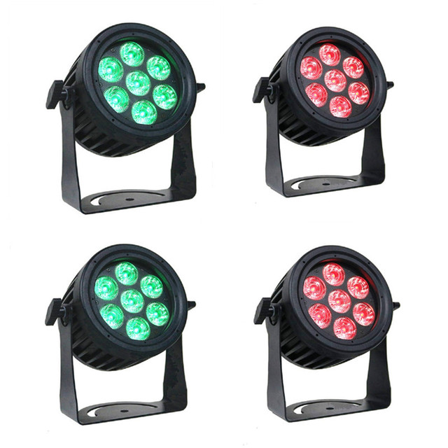 Africa-Ghana 4 Pieces Small Mini Waterproof LED Par Light 7x10W RGBW 4IN1 DMX Wedding Outside Project Par Cans Effect Display