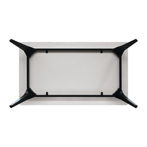 Table à manger Evelin, plateau en céramique blanche, base en métal, utilisation en intérieur - Product Image 6