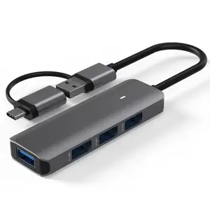 New Arrival 4 in 1 Type c Hub Splitter USB 3.0 Portable 5Gbps 2 in 1 Connector 4 port USB Hub Adapter for Laptop