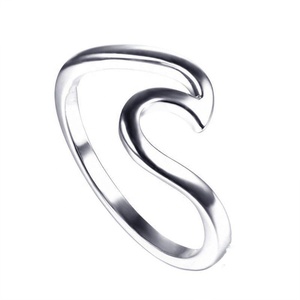 Commercio All'ingrosso <span class=keywords><strong>della</strong></span> fabbrica Dei Monili Semplice <span class=keywords><strong>Vita</strong></span> Marina 925 Sterling Silver Ocean Surf Onda <span class=keywords><strong>Anello</strong></span> - Product Image 2