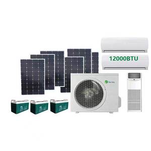 12000bu 1.5hp 1 टन 100% सौर डीसी 48v बैटरी संचालित हाइब्रिड सौर एयर कंडीशनर - Product Image 1