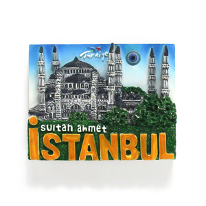 Imán de nevera de resina 3D para regalo turístico, <span class=keywords><strong>Estambul</strong></span>, Turquía, ciudad pintada a mano, recuerdo, imán de nevera personalizado - Product Image 3