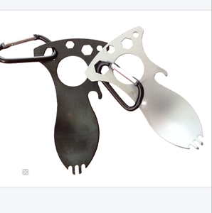 Outils de table multifonctionnels portables en acier inoxydable EDC à prix avantageux, vente en gros, avec mousqueton de transport - Product Image 4