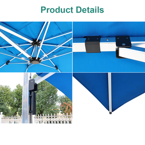 Sombrilla de Jardín de Aluminio de Lujo, Impermeable, Resistente, Ajustable, Personalizada, con Luces LED, para Patio, Parque, DC-UP-117 3x3m C - Product Image 2