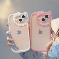 Coque pour Apple 16 Pro Max, style Instagram, chat mignon, coque d'appareil photo, TPU, étanche, transparente, iPhone 15 Plus, étui de téléphone portable