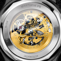 Montres de collection en acier pour entreprises, avec mouvement automatique japonais, design d'usine et personnalisables, à cadran squelette similaire, pour marque privée