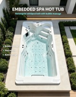 Villa SPA avec grande piscine extérieure en acrylique, baignoire de spa pour hôtel, panneau intelligent, chauffage à température constante