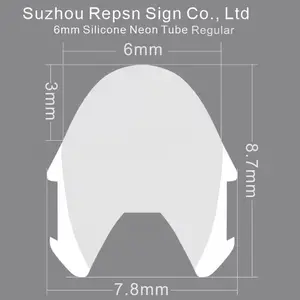 ป้ายไฟนีออน LED แบบแยกส่วนรุ่นที่สองหลอดไฟนีออนซิลิโคนสีขาว 6 มม. สไตล์ปกติ
