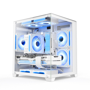 OEM強化ガラスゲームPCケースゲーマーキャビネットマイクロATXミニ<span class=keywords><strong>ITX</strong></span>透明コンピューターケースタワー - Product Image 1