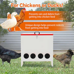 เครื่องให้อาหารไก่ JH-Mech พร้อมที่จับแบบล็อค รับน้ำหนักได้ 85 ปอนด์ 10 ช่อง ป้องกันสภาพอากาศ ทำจากโลหะสีเงิน แบบอัตโนมัติ - Product Image 3