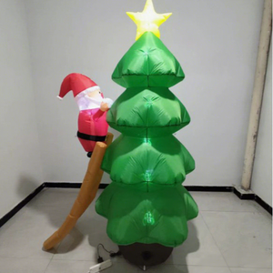 Décoration de Noël gonflable : Chien qui mord le Père Noël, accessoires pour créer une ambiance festive en extérieur dans la cour - Product Image 3