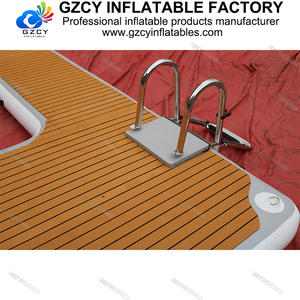 Piattaforma Galleggiante Gonfiabile in <span class=keywords><strong>Legno</strong></span> per Esterni, Isola Galleggiante per Yacht, Certificata CE, Piattaforma Galleggiante per Moto d'Acqua con Scaletta - Product Image 3