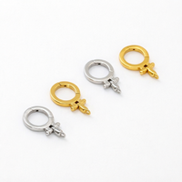Boucle ronde en acier inoxydable pour collier et bracelet, boucle d'attache DIY couleur or pour pendentif de bijoux