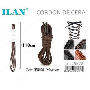 Laccio per scarpe cerato Ilan 110 cm marrone scuro per stivali e scarpe - Product Image 1