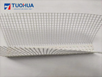 Coin en PVC pour mur et plâtre, cornière avec treillis en fibre de verre