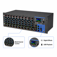 Console de mixage audio analogique professionnelle 12 canaux AOFO HG-QX12, montage en rack, métal, effets intégrés, connectivité Bluetooth USB