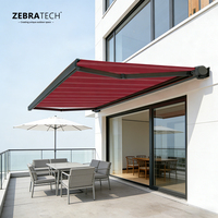 Auvent rétractable électrique télécommandé personnalisé pour balcon, terrasse et jardin extérieur |   Auvent de terrasse entièrement fermé en polyaluminium