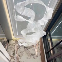 Lustre en verre sur mesure pour hall d'hôtel, salle de bal, escalier, département des ventes, salle à manger d'hôtel, hall d'entrée, lampe d'ingénierie artistique