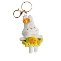 Porte-clés en crochet lapin de dessin animé mignon et adorable pour emballage et accessoire de mode