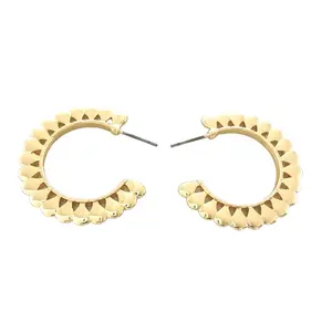 Fine fashion jewelry manufacturer custom hoop 18k gold plated stud earrings for women